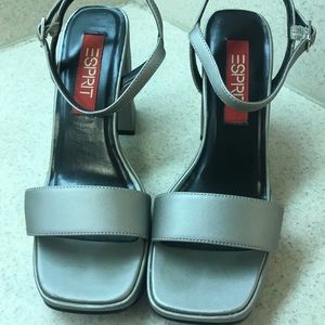 Esprit  high heel. Gray satinlike material. 6.5